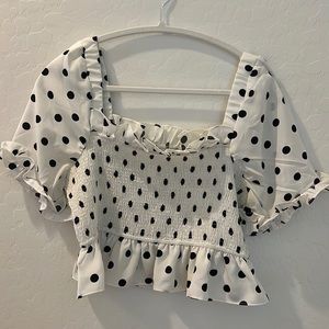 English factory polka dot crop top